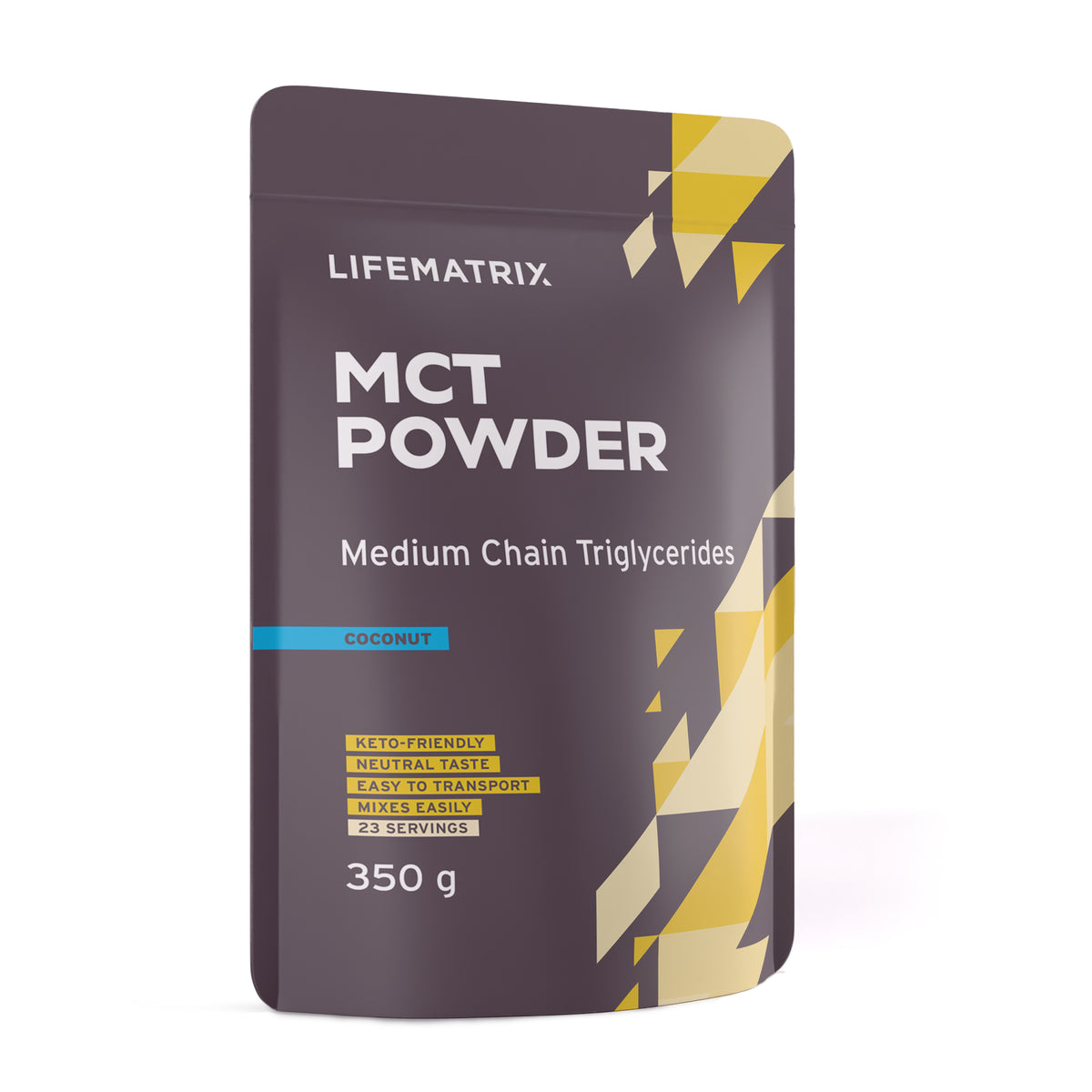 Life Matrix Coconut MCT Powder 350g - angled view